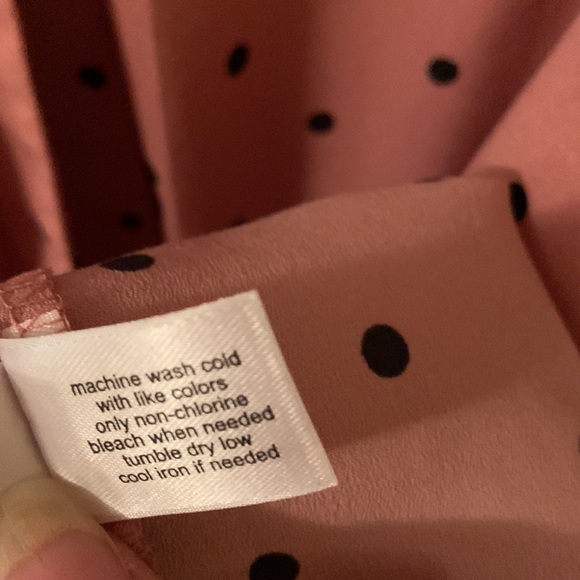 Lane Bryant pink w/black polka dots long-sleeve blouse size 26/28 - Picture 9 of 9